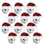 12 Pcs Silver Ball Christmas Ornaments With Santa Hat 1.97'' Mini Disco... New. Price: $33.64.