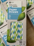 Lot Of 30 Striped Paper Straws Boxes W/50 Pack, Se Grocers Naturally Better New. Price: $18.86.