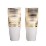 Geeklife White Paper Cups With Sparkly Gold Foil Border,disposable Party... New. Price: $23.72.