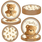 Teddy Paper Plates Can Bearly Wait Baby Shower Party Supplies 48PCS B... New. Price: $28.59.