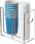Disposable Cup Organizer Dispenser - 2 Partments Clear Acrylic New. Price: $26.96.