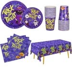 Gatherfun Halloween Party Supplies Cat Treat Or Trick Purple Disposable Paper New. Price: $11.40.