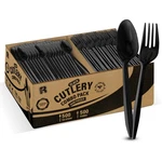 1000 Pcs Black Plastic Utensils Set - 500 Forks And Teaspoons, Fo... New. Price: $32.84.
