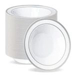Bestvip 100 Pack 12 Plastic Disposable Soup Bowls, White Oz, Silver New. Price: $50.62.