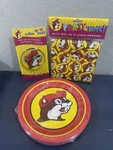 Buc-ee Party Time! Supplies Plates, Napkins, & Candle Birthday (y) New. Price: $45.00.