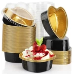 Eusoar 3.4OZ Aluminum Foil Heart Shaped Baking Pans 50PCS, Black/gold New. Price: $26.59.