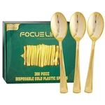 Focusline 300 Pack 6.8" Disposable Gold Plastic Spoons, Solid And Durable Pla... New. Price: $41.91.