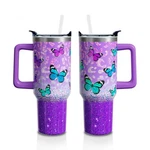 Butterfly Gifts 40 Oz Tumbler With Handle Lid Straw, Glitter Lo... New. Price: $40.82.