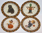 Wonderful Set Of 4 Sakura Debbie Mumm Halloween Salad/dessert Plates In Box Unspecified. Price: $34.99.