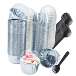 Foil Cupcake Liners With Lids 100PACK,FREE-AIR 3.5OZ Baking Cups Mini Mu... New. Price: $22.94.