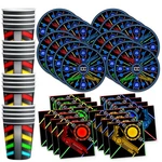 Laser Tag Birthday Party Supplies Set Plates Napkins Cups Tableware Kit For 16 New. Price: $27.48.