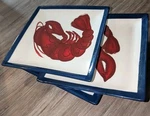 Lisa Levy Plates Sweet Olive Nautical Lobster Design Set Of 3 Salad Dessert Side Used. Price: $33.99.