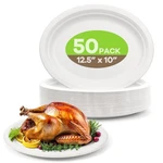 100% Compostable Oval Paper Plates, 12.5INCH 50PACK Disposable Heavy Duty Bag... New. Price: $32.58.
