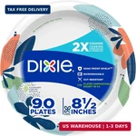 Dixie Medium Paper Plates, 8.5 Inch, 90 Count, 2X Stronger*, Microwave-safe, Soa New. Price: $7.75.