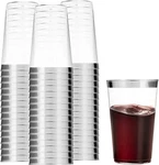 100 Silver Plastic Cups 14 Oz Clear Tumblers Rimmed Fancy Disposable New. Price: $36.21.
