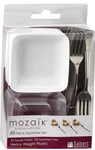 New Mozaik 48 Piece Disposable Mini Appetizer Set Plates & Forks. Price: $6.75.