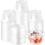 100 Pack 8 Oz Disposable Plastic Cups With Flat Lids,clear Dessert Plast... New. Price: $29.32.