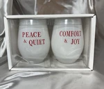 Creative Brands "peace & Joy" Stemless Wine Glasses New. Price: $14.99.