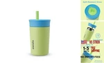 Owala Kids Insulation Stainless Steel Tumbler With Solid Blue And Light Green New. Price: $31.46.