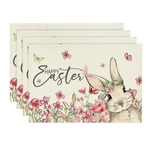 Artoid Mode Floral Bunny Rabbit Easter 12" X 18", Rectangular 4 Pcs, Beige New. Price: $11.94.