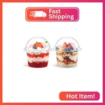 Kucoele 50 Pack 9 Oz Clear Plastic Cups With Dome Lids, Dessert Parfait New. Price: $19.81.