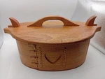 Swedish Tina Box Wood Hand Crafted Vntg Sewing 12X8X4 Excellent Used. Price: $84.85.
