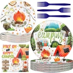 Camping Party Decorations - Plates And Napkins For Kids, Serves... New. Price: $38.30.