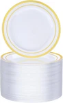Bestvip 100PCS Gold Plastic Plate, 7 Inch Disposable Dessert 100PC, New. Price: $46.52.