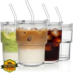 Haundry Glass Tumbler 14OZ With Straw Lid, Reusable Iced Coffee Cup New. Price: $44.99.
