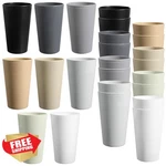 Heycome Wheat Straw Cups Set Of 16 Unbreakable 20 Oz New. Price: $27.99.