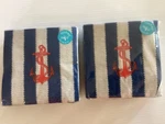 Roobee Mara-mi Napkins (2 Pkg) 80 Cocktail Beverage Anchor Navy Cream Red Sealed New. Price: $11.99.