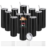 Youke Ola 12 Pack Stainless Steel Skinny Tumblers Bulk Straight Double Wall I... New. Price: $62.15.