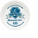 Empress 100 Ct 9" White Uncoated Paper Disposable Dinner Plates - 12 Packs New. Price: $98.97.