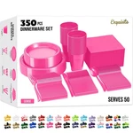 Cerise Disposable Dinnerware Set 50 Plates Cups Napkins Utensils Heavy Duty New. Price: $65.49.