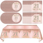 Ryzovo 41PCS Rose Gold 21ST Birthday Party Supplies: 20PCS Plates, Napk... New. Price: $19.73.