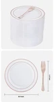 Wellife 240 Pieces Rose Gold Plastic Dessert Plates With Disposable Forks Inc... New. Price: $59.99.
