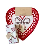 8PC Valentine Heart Placemat & Napkin Set 15IN Cotton Pink Red White Love Xo New. Price: $69.99.