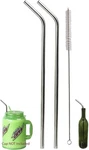 2 Jumbo 14" Stainless Steel Straws 100 Oz Huge Super X 9MM, Silver New. Price: $9.44.