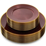 60PCS Burgundy And Gold Plastic Plates - Disposable Dinnerware Set, ... New. Price: $54.45.