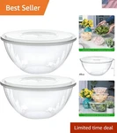 Disposable 48 Ounce Round Crystal Clear Plastic Serving Bowls With Lids, Part... New. Price: $29.38.
