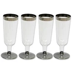 60 Pack Disposable Champagne Flutes Plastic Silver Rim Wedding Party Glasses New. Price: $29.99.