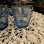 5- Duralex Prisme Marine Blue Glass Tumblers France Euc Used. Price: $25.00.