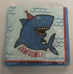 Jawsome! 25 Count Shark Paper Luncheon Party Napkins New. Price: $5.00.
