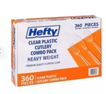 Hefty Clear Heavy Weight Plastic Forks, Spoons, 300 Ct. COMBO-360 (variations) New. Price: $39.99.