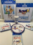 Lil' Flyer Airplane Birthday Party For 8: Centerpiece Plates Cups Napkins Props New. Price: $12.95.