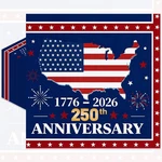 Pack Of 250TH Anniversary Napkins, Red White Blue Flag Design, Disposable Pap New. Price: $29.99.