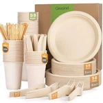 350PCS Compostable Paper Plates Set Ecofriendly Heavyduty Disposable New. Price: $57.69.