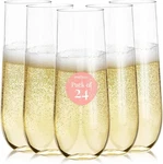 Prestee 24-PACK Stemless Plastic Champagne Flutes Count (pack Of 1), Clear New. Price: $51.82.