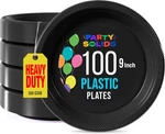 Exquisite Party Solids Black Plastic Plates For 9" Disposable New. Price: $29.69.