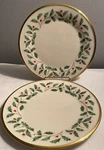 Lenox Holiday Holly 8" Salad Plate Set Of (2) Unspecified. Price: $29.99.